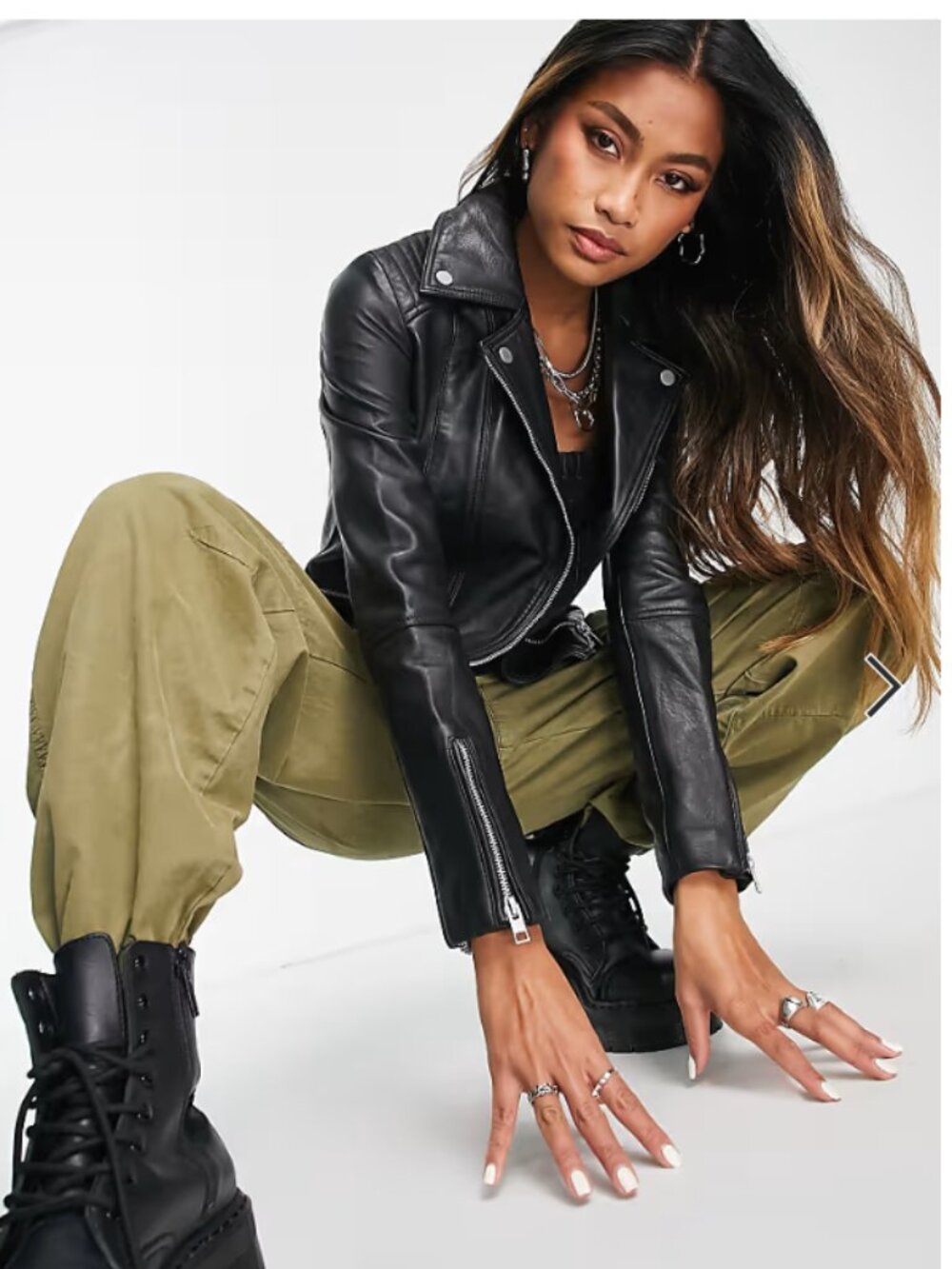 NEW Barney's Originals BELLINA real leather jacket in black